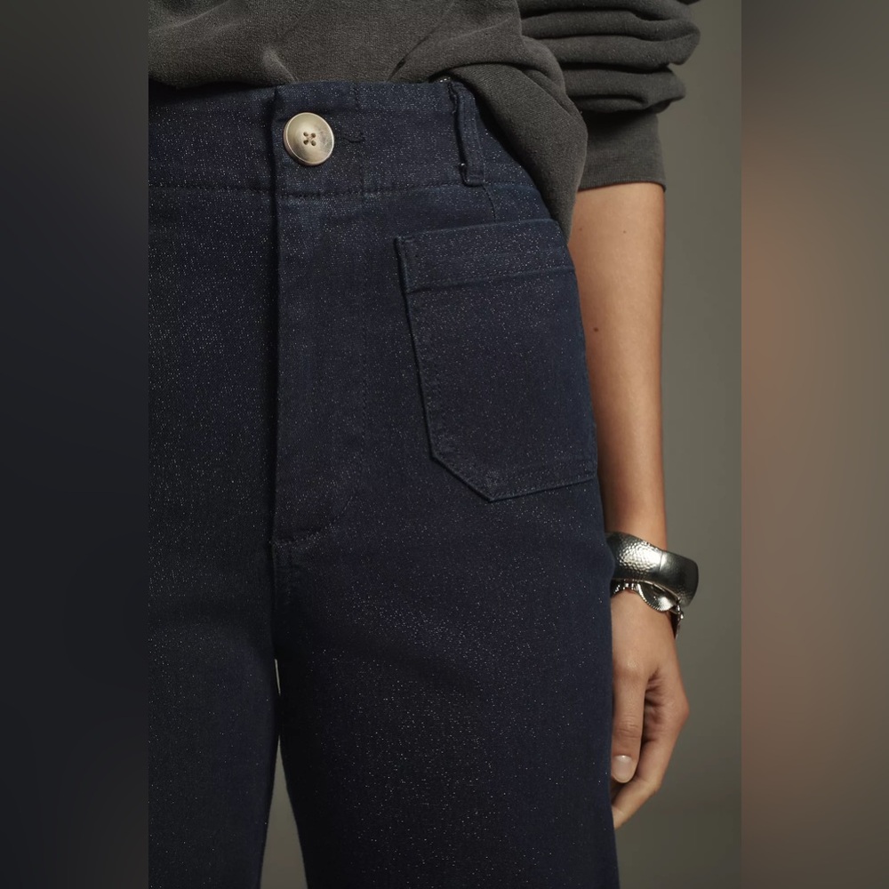 The Colette High-Rise Cropped Wide-Leg Jeans by Maeve: Sparkle Edition - Picture 4 of 8